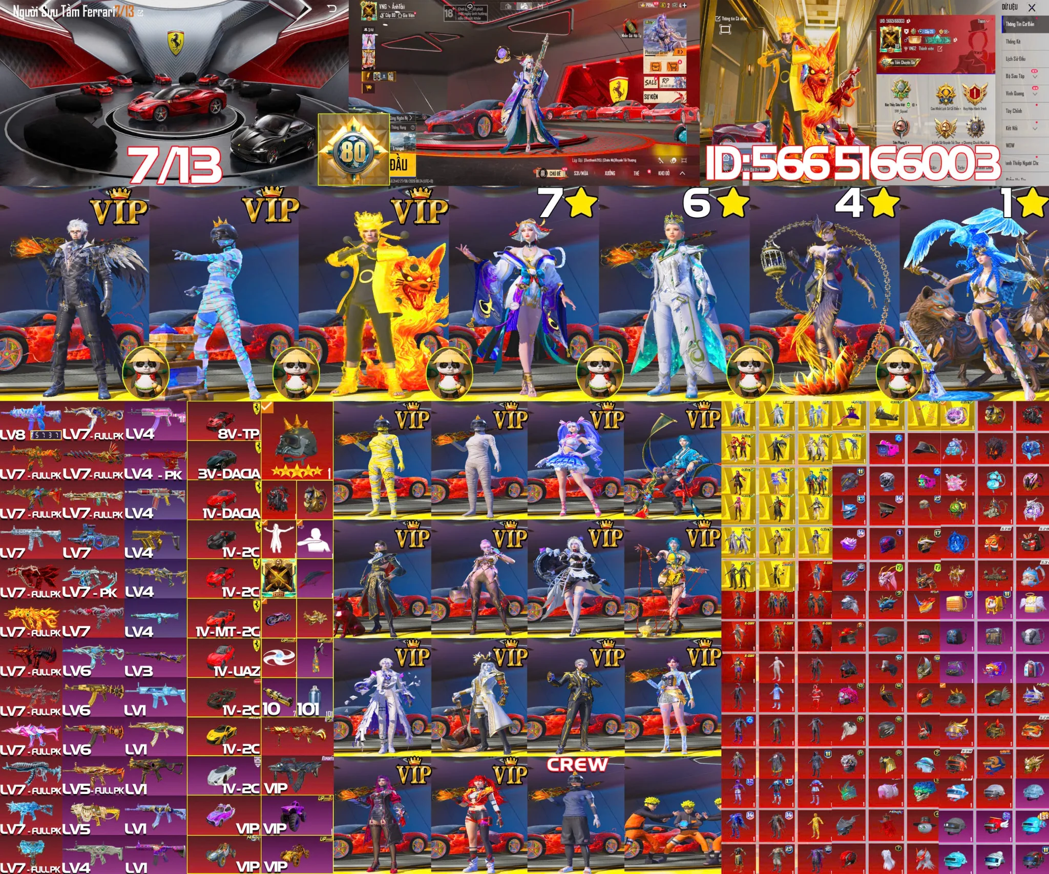 B3154(Sảnh Ferrari +Mũ Đinh+AUG Naruto)